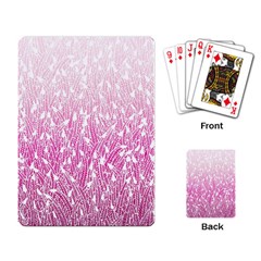 Pink Ombre Feather Pattern, White, Playing Cards Single Design by Zandiepants