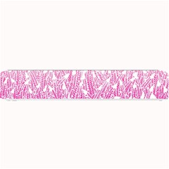 Pink Ombre Feather Pattern, White, Small Bar Mat