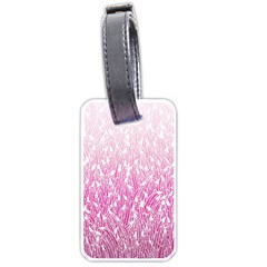 Pink Ombre Feather Pattern, White, Luggage Tag (one Side) by Zandiepants