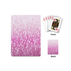 Pink Ombre Feather Pattern, White, Playing Cards (mini) by Zandiepants