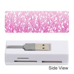 Pink Ombre Feather Pattern, White, Memory Card Reader (stick) by Zandiepants