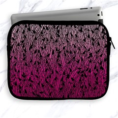 Pink Ombre Feather Pattern, Black, Apple Ipad 2/3/4 Zipper Case by Zandiepants