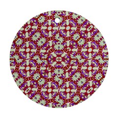 Boho Check Round Ornament (two Sides)  by dflcprints