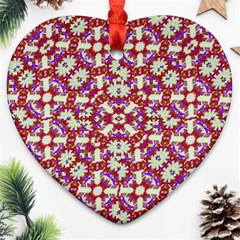 Boho Check Heart Ornament (2 Sides) by dflcprints