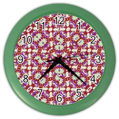 Boho Check Color Wall Clocks by dflcprints