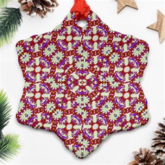 Boho Check Ornament (snowflake)  by dflcprints