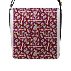 Boho Check Flap Messenger Bag (l)  by dflcprints