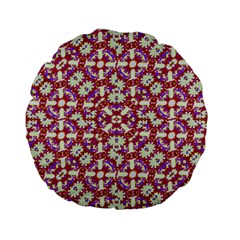 Boho Check Standard 15  Premium Flano Round Cushions by dflcprints