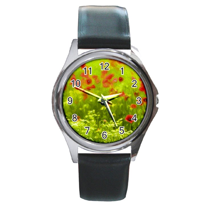 Poppy I Round Metal Watch