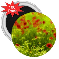 Poppy I 3  Magnets (100 Pack) by colorfulartwork