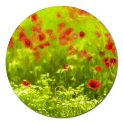 Poppy I Magnet 5  (round) by colorfulartwork