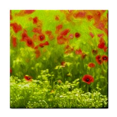 Poppy I Face Towel by colorfulartwork