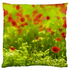 Poppy I Large Cushion Case (one Side) by colorfulartwork