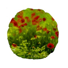 Poppy I Standard 15  Premium Round Cushions by colorfulartwork