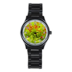 Poppy I Stainless Steel Round Watch by colorfulartwork