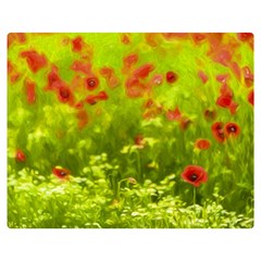 Poppy I Double Sided Flano Blanket (medium)  by colorfulartwork