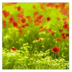 Poppy I Large Satin Scarf (square) by colorfulartwork