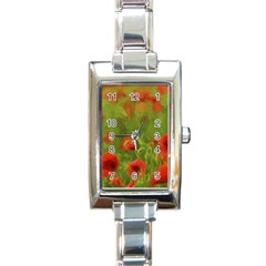 Poppy Ii - Wonderful Summer Feelings Rectangle Italian Charm Watch by colorfulartwork