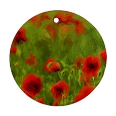 Poppy Ii - Wonderful Summer Feelings Ornament (round)  by colorfulartwork