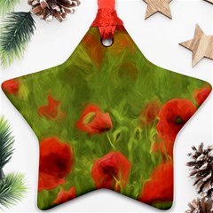 Poppy Ii - Wonderful Summer Feelings Ornament (star)  by colorfulartwork