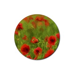 Poppy Ii - Wonderful Summer Feelings Rubber Coaster (round)  by colorfulartwork