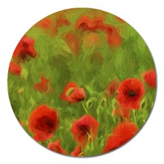 Poppy Ii - Wonderful Summer Feelings Magnet 5  (round) by colorfulartwork