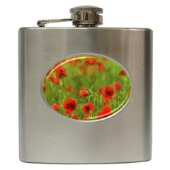 Poppy Ii - Wonderful Summer Feelings Hip Flask (6 Oz) by colorfulartwork