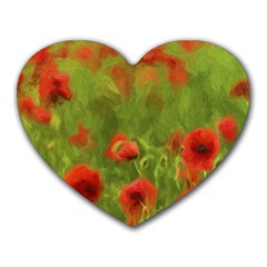 Poppy Ii - Wonderful Summer Feelings Heart Mousepads by colorfulartwork