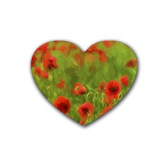 Poppy Ii - Wonderful Summer Feelings Heart Coaster (4 Pack)  by colorfulartwork