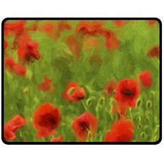 Poppy Ii - Wonderful Summer Feelings Fleece Blanket (medium)  by colorfulartwork