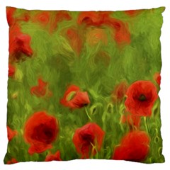 Poppy Ii - Wonderful Summer Feelings Large Cushion Case (one Side) by colorfulartwork