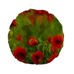 Poppy Ii - Wonderful Summer Feelings Standard 15  Premium Round Cushions by colorfulartwork