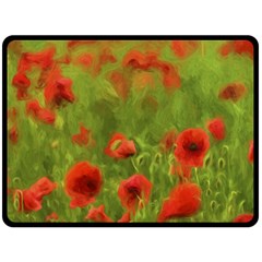 Poppy Ii - Wonderful Summer Feelings Double Sided Fleece Blanket (large)  by colorfulartwork