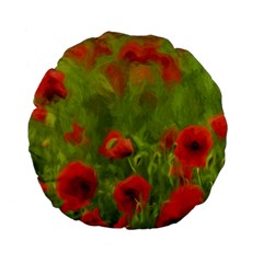 Poppy Ii - Wonderful Summer Feelings Standard 15  Premium Flano Round Cushions by colorfulartwork