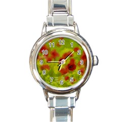 Poppy Iii Round Italian Charm Watch by colorfulartwork