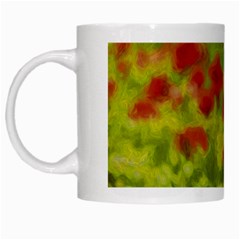 Poppy Iii White Mugs by colorfulartwork