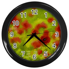 Poppy Iii Wall Clocks (black) by colorfulartwork