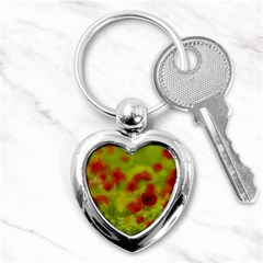 Poppy Iii Key Chains (heart)  by colorfulartwork