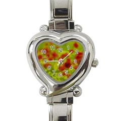 Poppy Iii Heart Italian Charm Watch by colorfulartwork