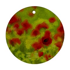 Poppy Iii Round Ornament (two Sides)  by colorfulartwork