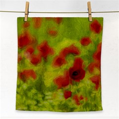 Poppy Iii Face Towel by colorfulartwork