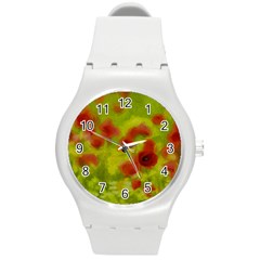 Poppy Iii Round Plastic Sport Watch (m) by colorfulartwork