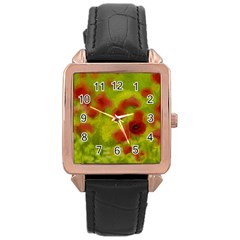 Poppy Iii Rose Gold Leather Watch  by colorfulartwork