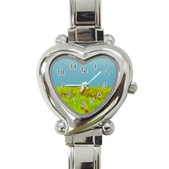 Poppy Iv Heart Italian Charm Watch by colorfulartwork