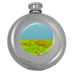 Poppy Iv Round Hip Flask (5 Oz) by colorfulartwork