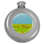 Poppy IV Round Hip Flask (5 oz) Front