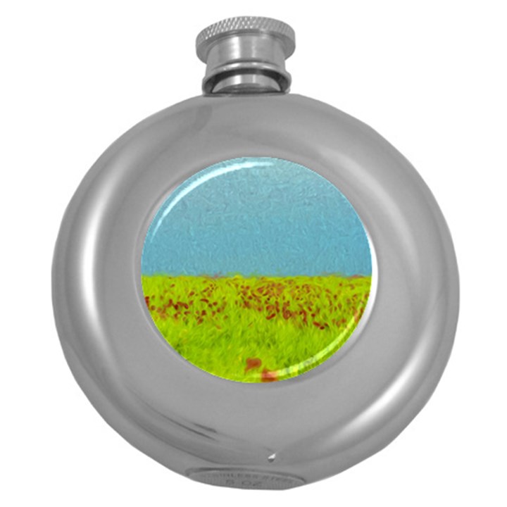 Poppy IV Round Hip Flask (5 oz)