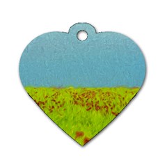 Poppy Iv Dog Tag Heart (two Sides) by colorfulartwork