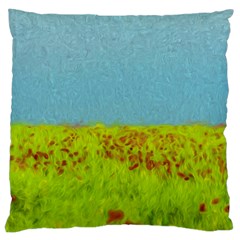 Poppy Iv Large Cushion Case (two Sides) by colorfulartwork