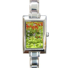 Poppy V Rectangle Italian Charm Watch by colorfulartwork